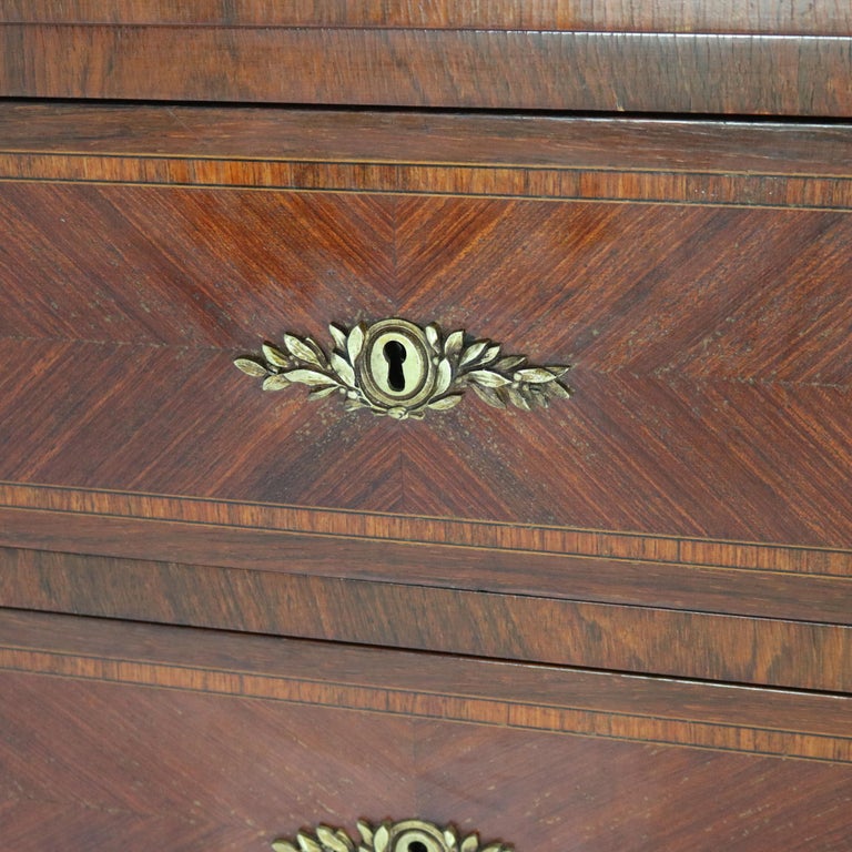 French Louis XV Style Rosewood, Kingwood & Ormolu Roll Top Lady’s Desk 20th C