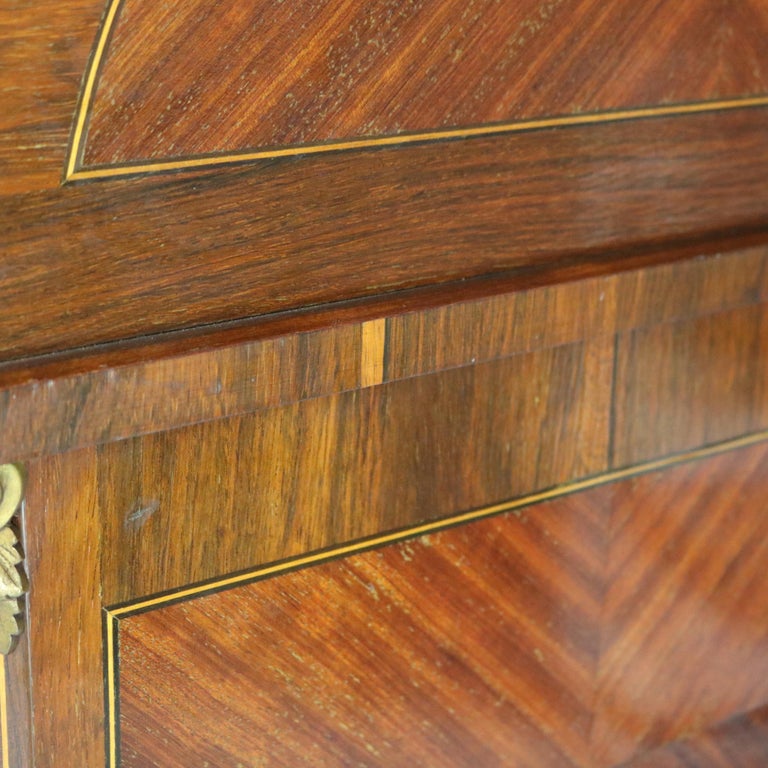 French Louis XV Style Rosewood, Kingwood & Ormolu Roll Top Lady’s Desk 20th C