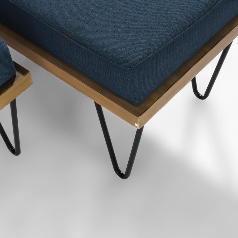 Pair Mid Century Modern Nobel House Home Furnishings Upholstered Benches C1960