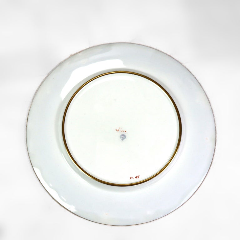 Ten Antique English Cobalt & Gilt Fine China Lunch Plates C1930