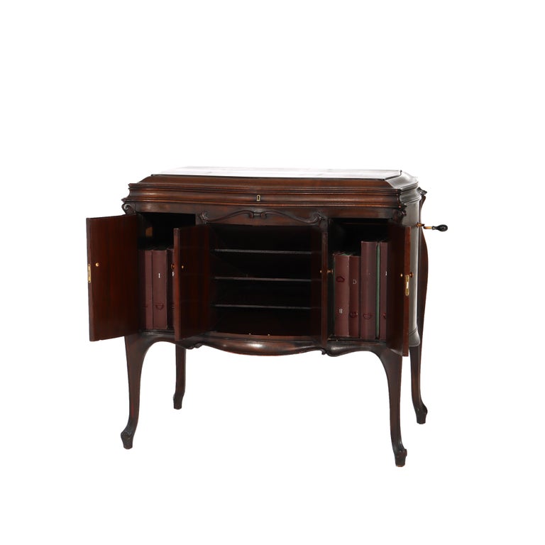 Antique Victor Victrola VV-230 Mahogany Phonograph Credenza Cabinet C1920