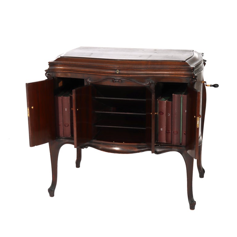 Antique Victor Victrola VV-230 Mahogany Phonograph Credenza Cabinet C1920