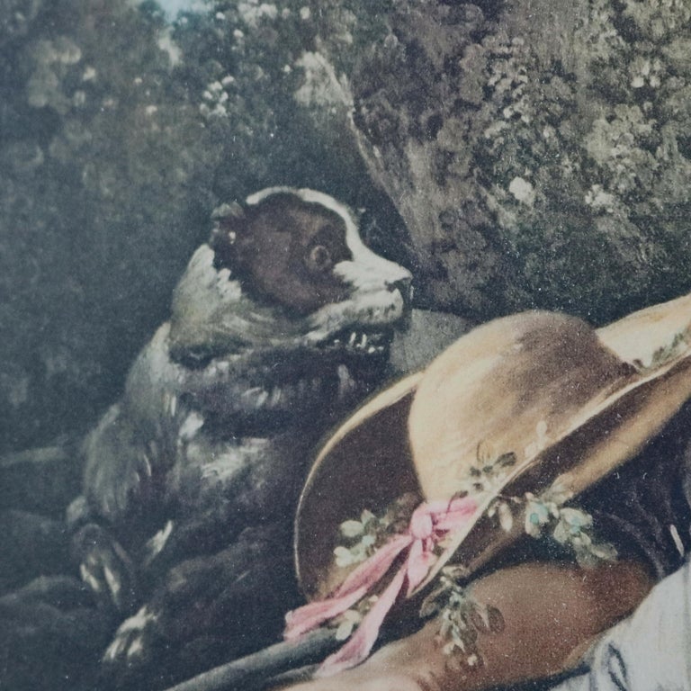 Large French Print "La Musette" after Boucher François, Framed, 20th C