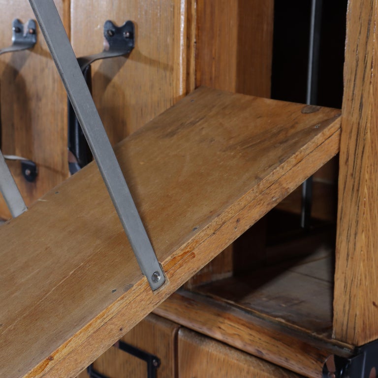 Oversized Antique Oak 6 Section 30 Drawer File Cabinet C1920