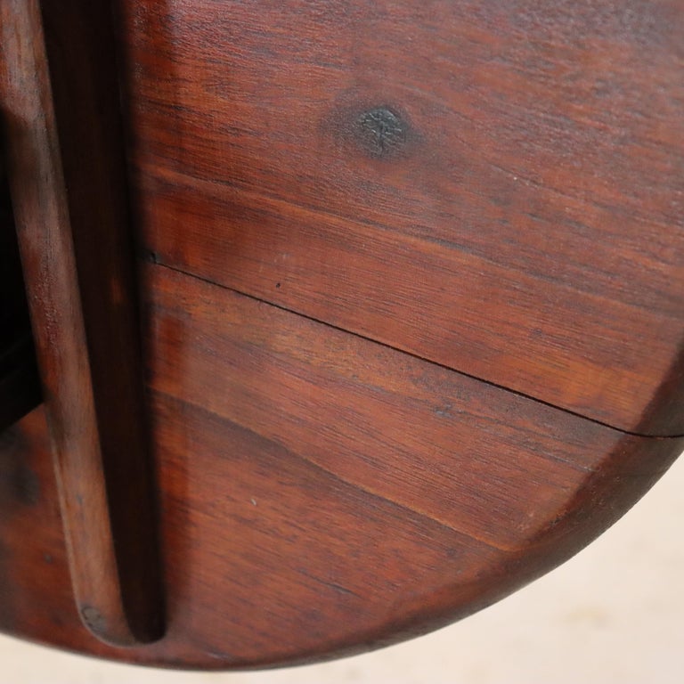 Antique Queen Anne Mahogany Revolving Tilt Top Table With Bird Cage 19thC