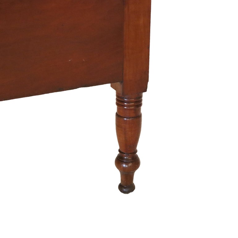 Antique Sheraton Cherry Bow Front Chest With Graduated Drawers 19thC
