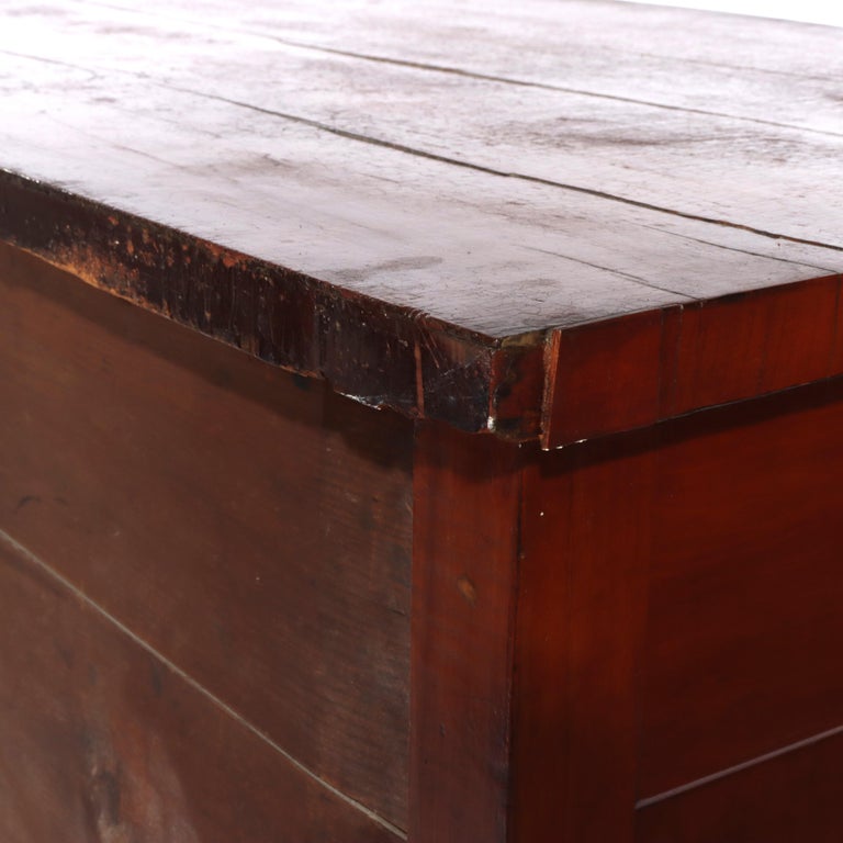 Antique Sheraton Cherry Bow Front Chest With Graduated Drawers 19thC
