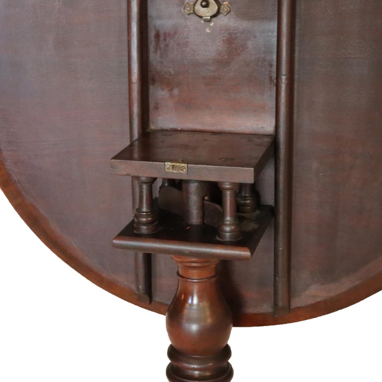 Antique Chippendale Carved Mahogany Tilt Top Table 19thC