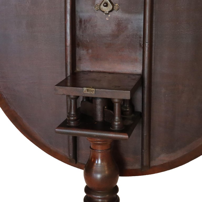 Antique Chippendale Carved Mahogany Tilt Top Table 19thC