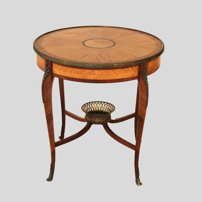 Francois Linke Inspired Satinwood, Rosewood, & Ormolu Crossbanded Center Table