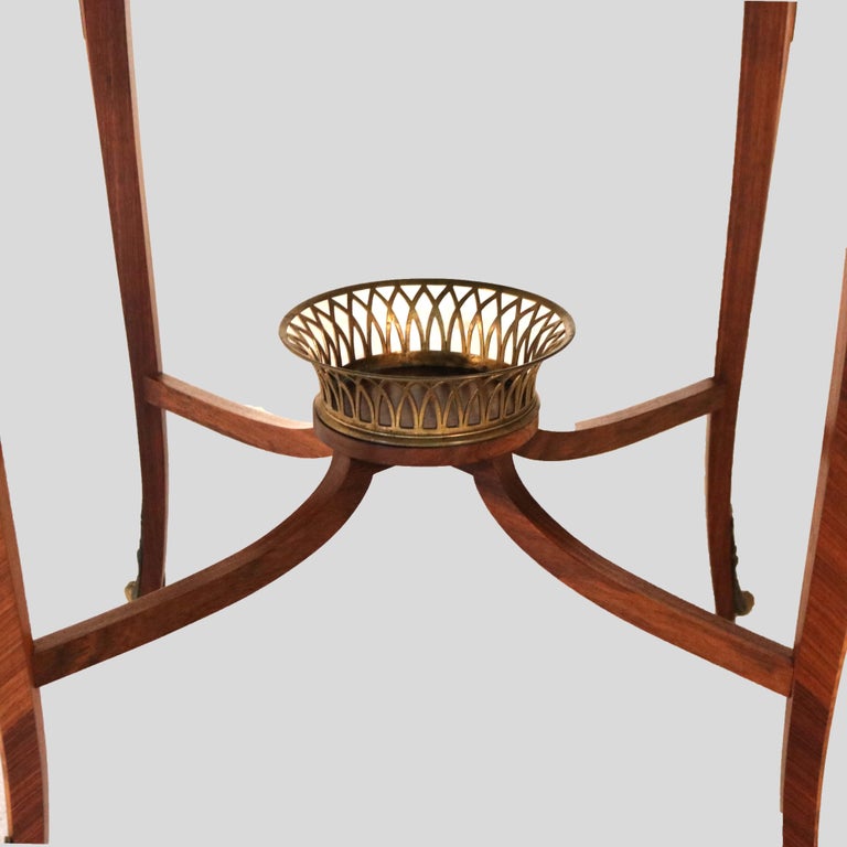 Francois Linke Inspired Satinwood, Rosewood, & Ormolu Crossbanded Center Table