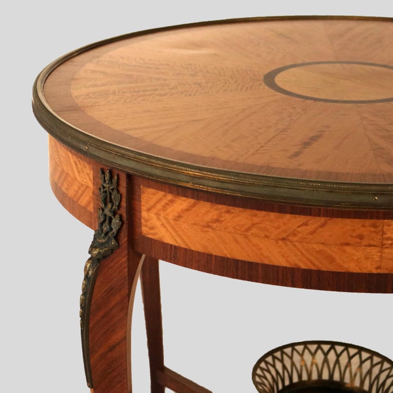 Francois Linke Inspired Satinwood, Rosewood, & Ormolu Crossbanded Center Table