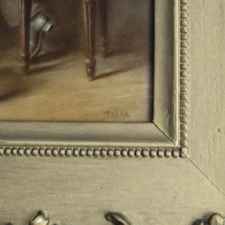 Antique KPM Genre Painting on Porcelain “A Leaf Of Clover” by E. Greutzner C1890