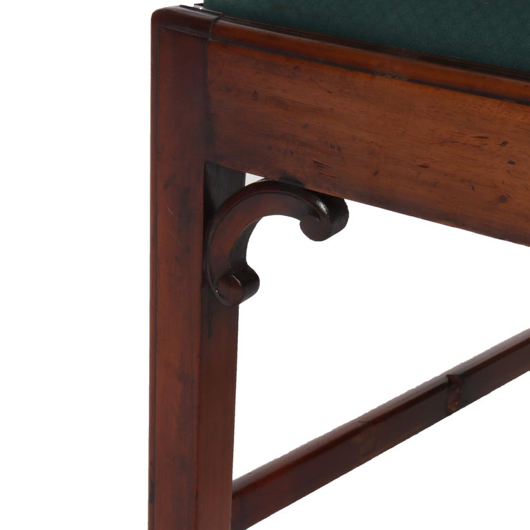 Eight Antique Chippendale Carved Mahogany Ribbon Back Dining Chairs
