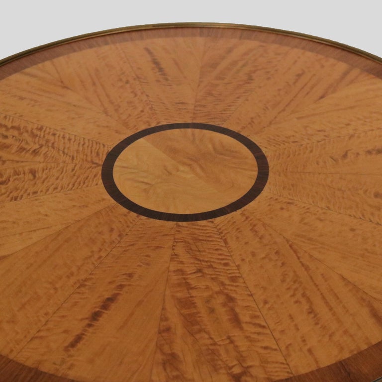 Francois Linke Inspired Satinwood, Rosewood, & Ormolu Crossbanded Center Table