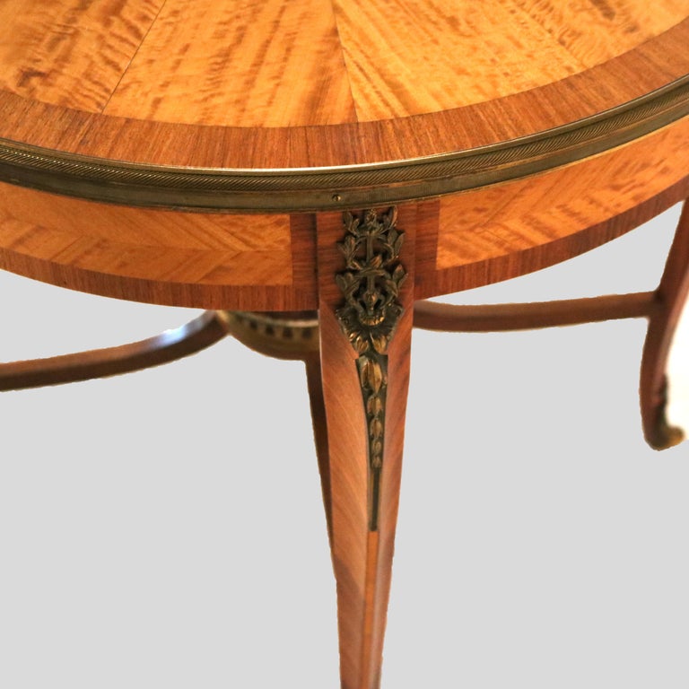 Francois Linke Inspired Satinwood, Rosewood, & Ormolu Crossbanded Center Table