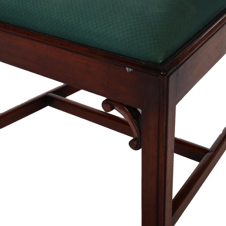 Eight Antique Chippendale Carved Mahogany Ribbon Back Dining Chairs
