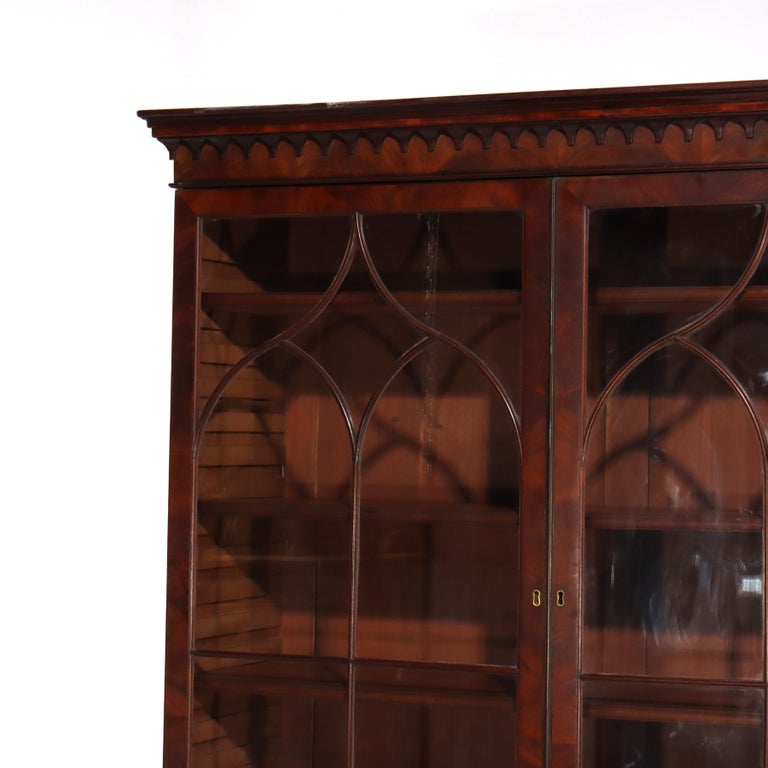 Antique Federal Flame Mahogany Secretary Unsigned 19thC