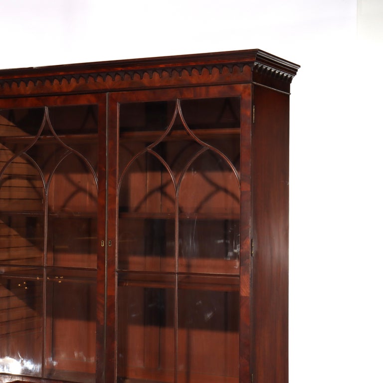 Antique Federal Flame Mahogany Secretary Unsigned 19thC