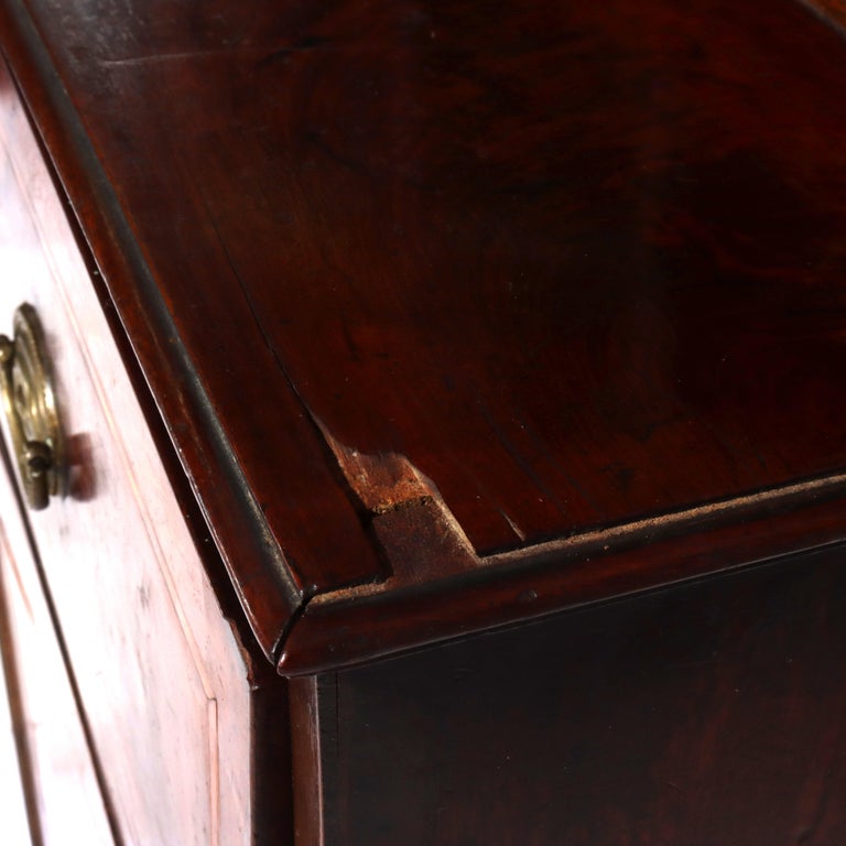 Antique Federal Flame Mahogany Secretary Unsigned 19thC