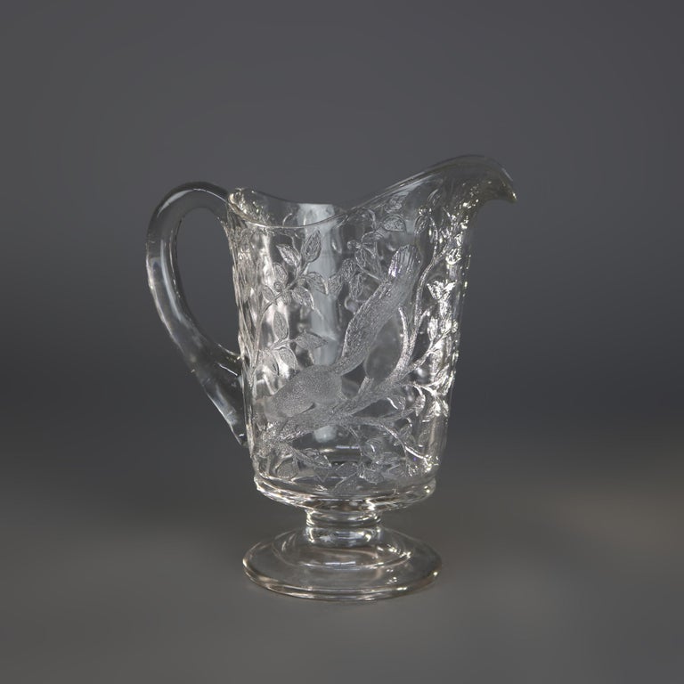 Four Antique Pressed Glass Water Pitchers 19thC