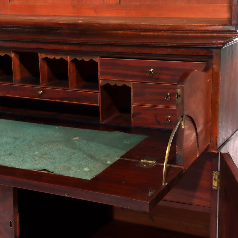 Antique Federal Flame Mahogany Secretary Unsigned 19thC