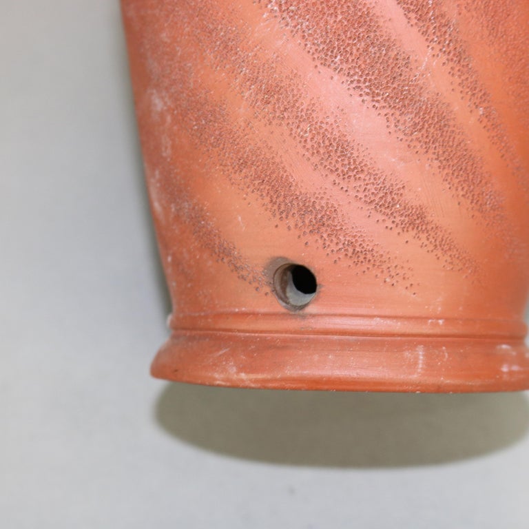 Japanese Embossed Terra Cotta Vase with Dragon C1930