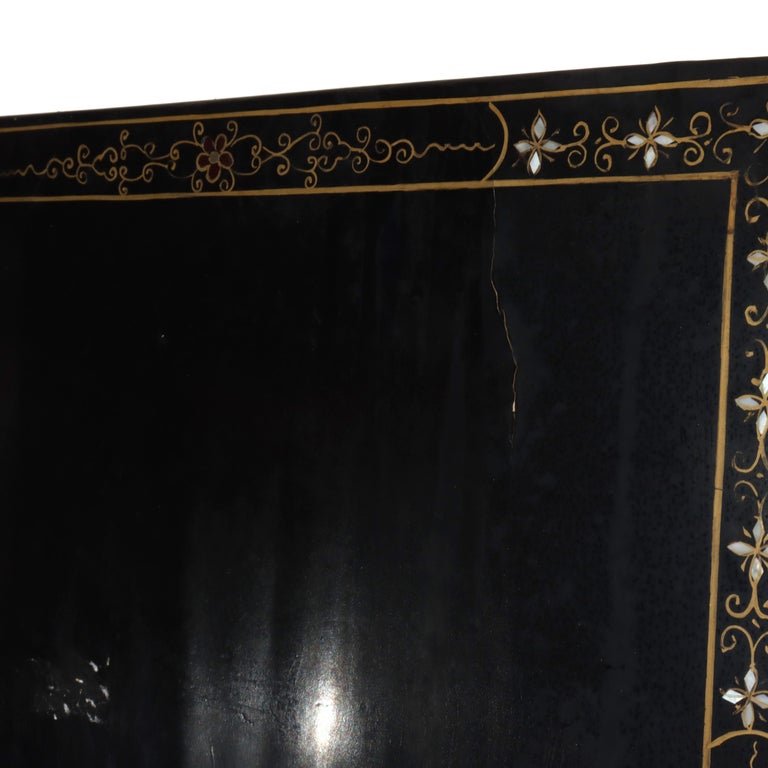 Antique Chinese Ebonized Six Panel Dressing Screen Early 20thC