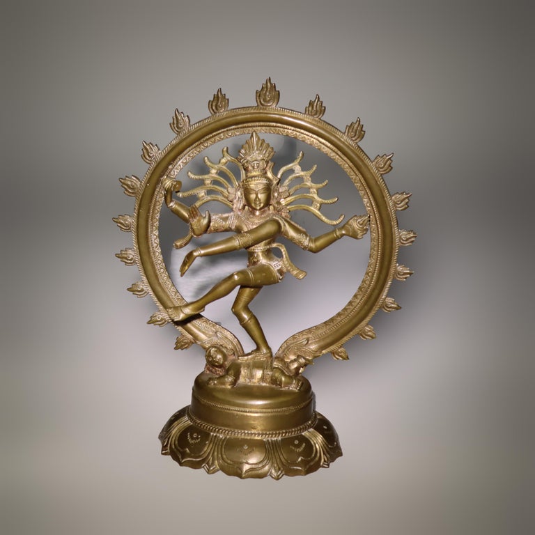 Indian Bronze Nataraja Dancing Shiva Statue 20thC
