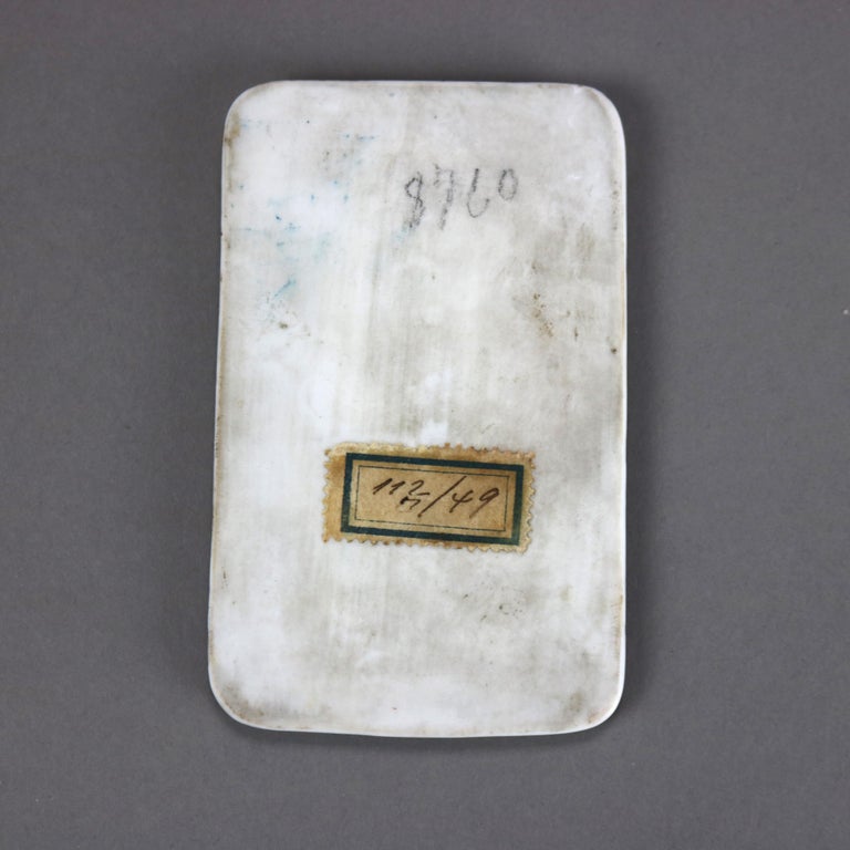 Two Miniature Portrait Paintings on Porcelain Plaques of Women C1890