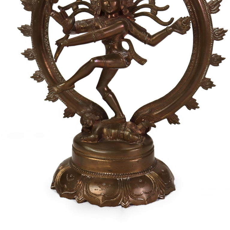 Indian Bronze Nataraja Dancing Shiva Statue 20thC