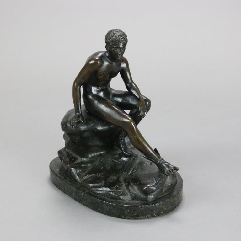 Antique Classical Cast Bronze Sculpture ff Hermes C1900
