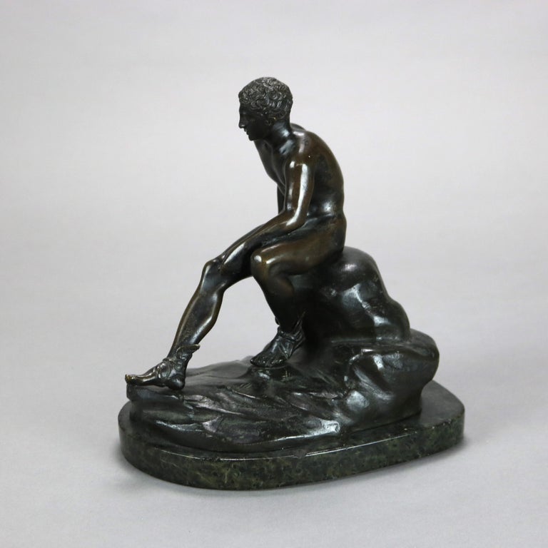 Antique Classical Cast Bronze Sculpture ff Hermes C1900