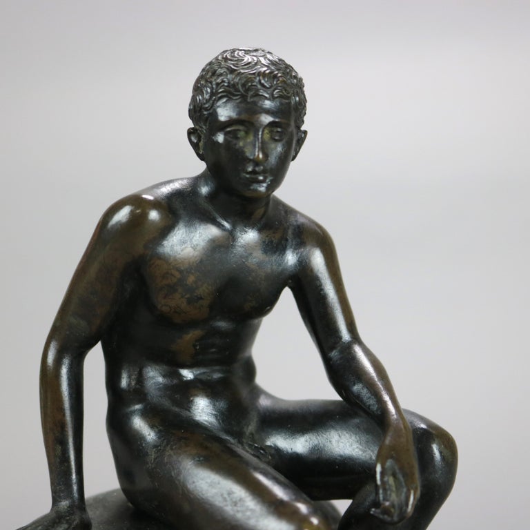 Antique Classical Cast Bronze Sculpture ff Hermes C1900