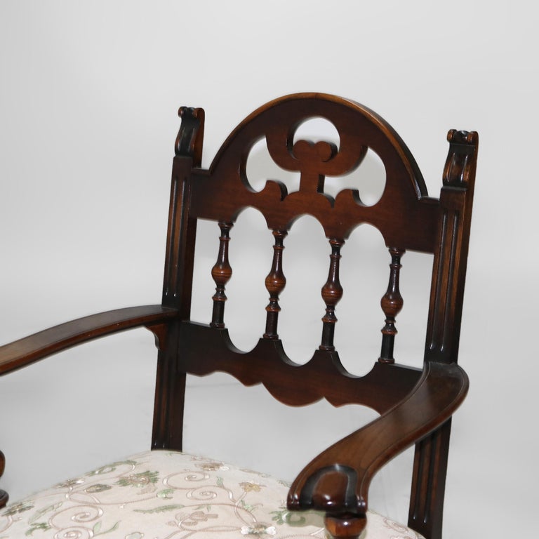 Six Antique Berkey & Gay or Kittinger School Carved Walnut Dining Chairs C1930