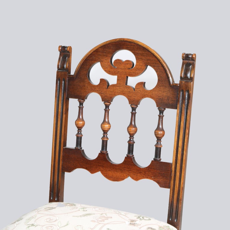Six Antique Berkey & Gay or Kittinger School Carved Walnut Dining Chairs C1930