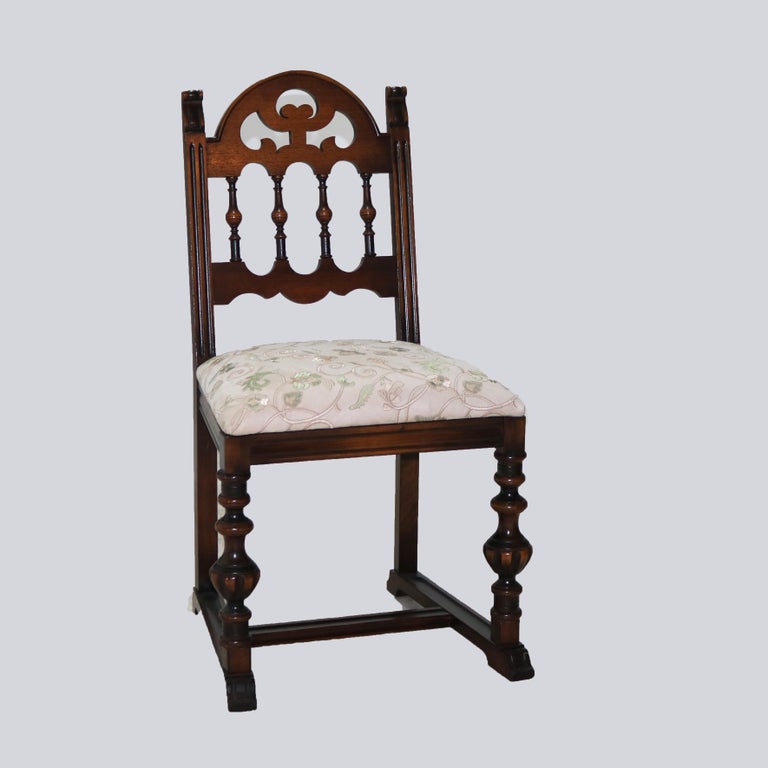 Six Antique Berkey & Gay or Kittinger School Carved Walnut Dining Chairs C1930