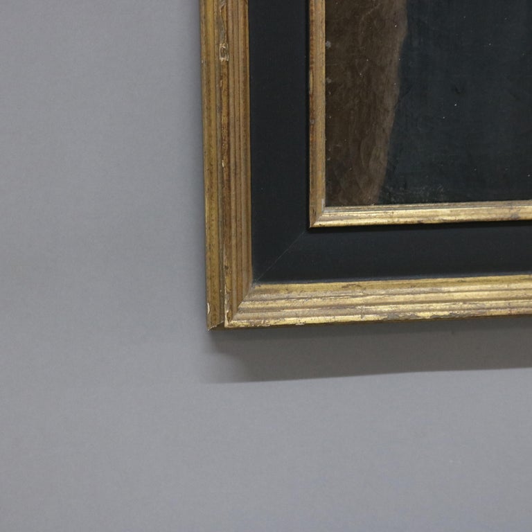 Antique Oil on Canvas Portrait Painting of a Gentleman, Giltwood Framed, C1880