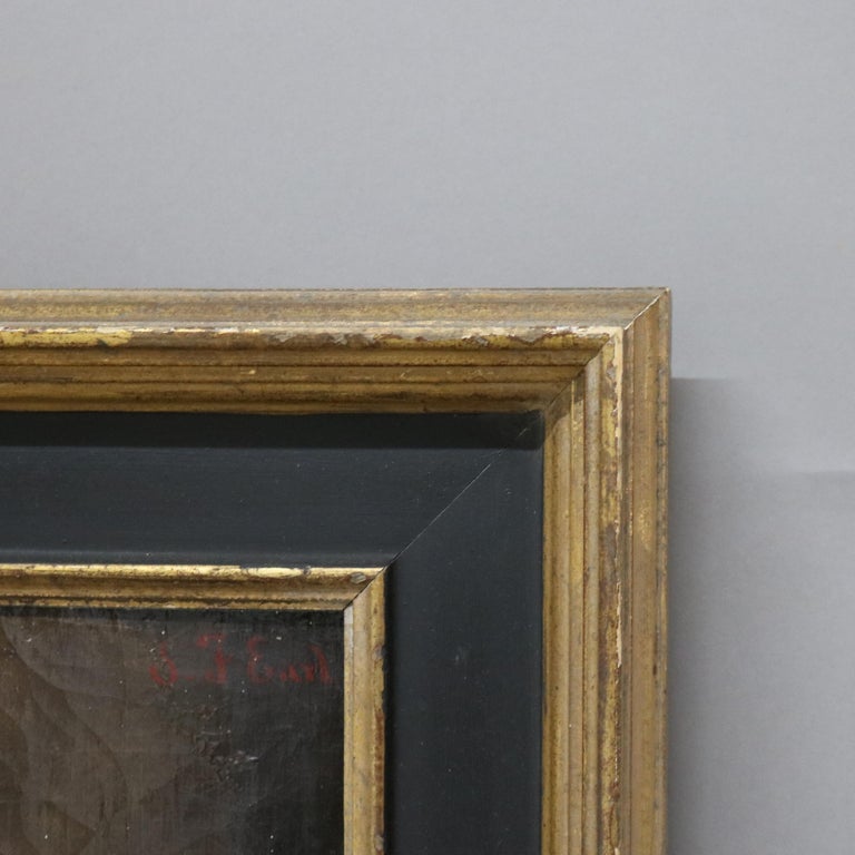 Antique Oil on Canvas Portrait Painting of a Gentleman, Giltwood Framed, C1880