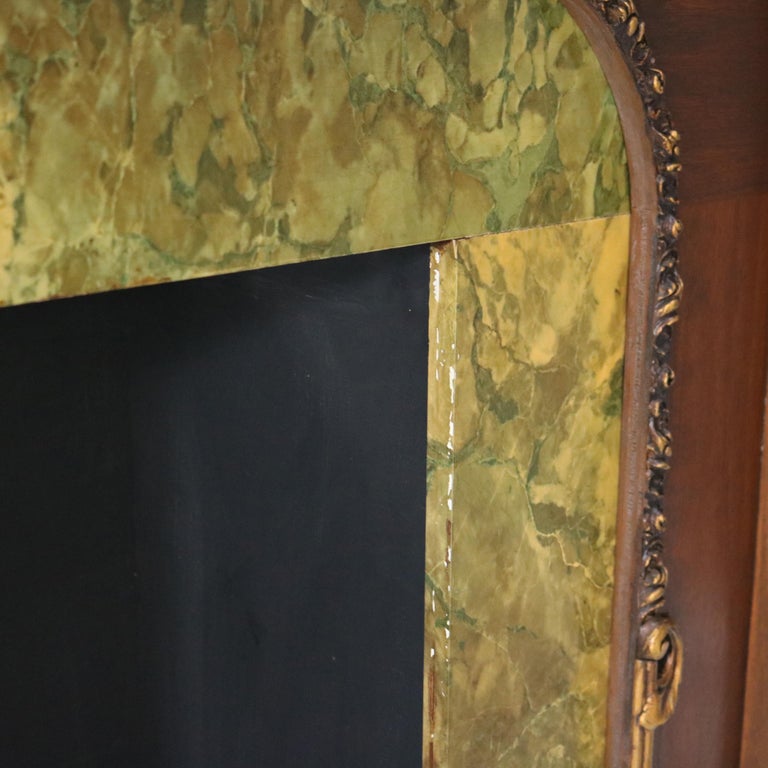 Antique French Louis XV Style Foliage Carved Walnut & Gilt Fireplace Mantle
