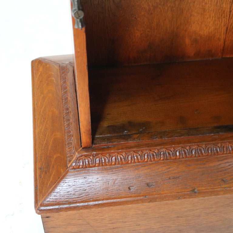 Antique Carved Oak Mixing Stand & Cabinet C1920