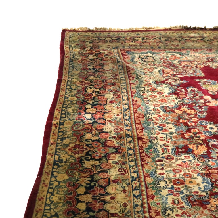 Oversized Antique Persian Sarouk Wool Rug C1920