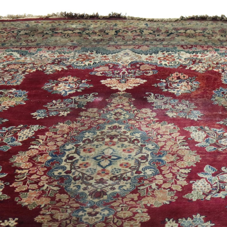 Oversized Antique Persian Sarouk Wool Rug C1920