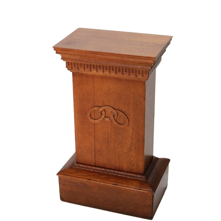 Antique Carved Oak Mixing Stand & Cabinet C1920