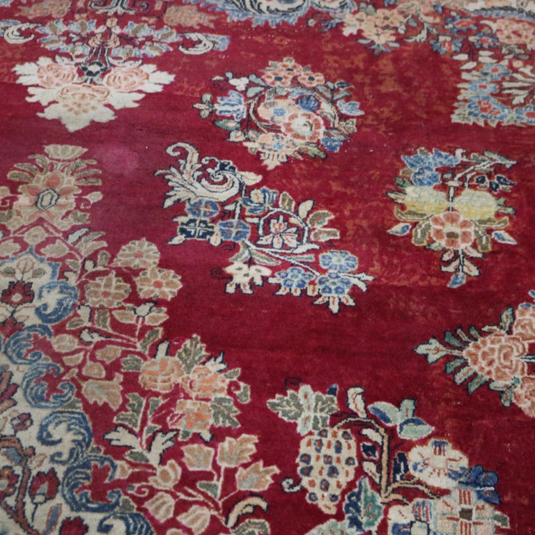 Oversized Antique Persian Sarouk Wool Rug C1920