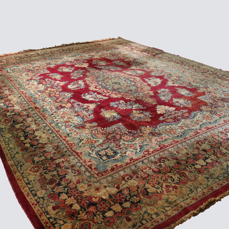 Oversized Antique Persian Sarouk Wool Rug C1920