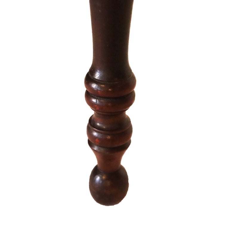 Antique Sheraton Cherry Three Drawer Work Stand with Drop Leaf C1850