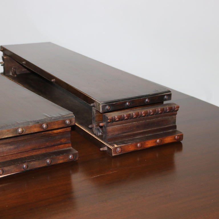 Antique Berkey And Gay Kittinger School Carved Walnut Trestle Table C1930