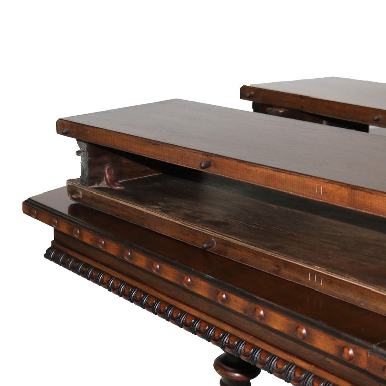 Antique Berkey And Gay Kittinger School Carved Walnut Trestle Table C1930