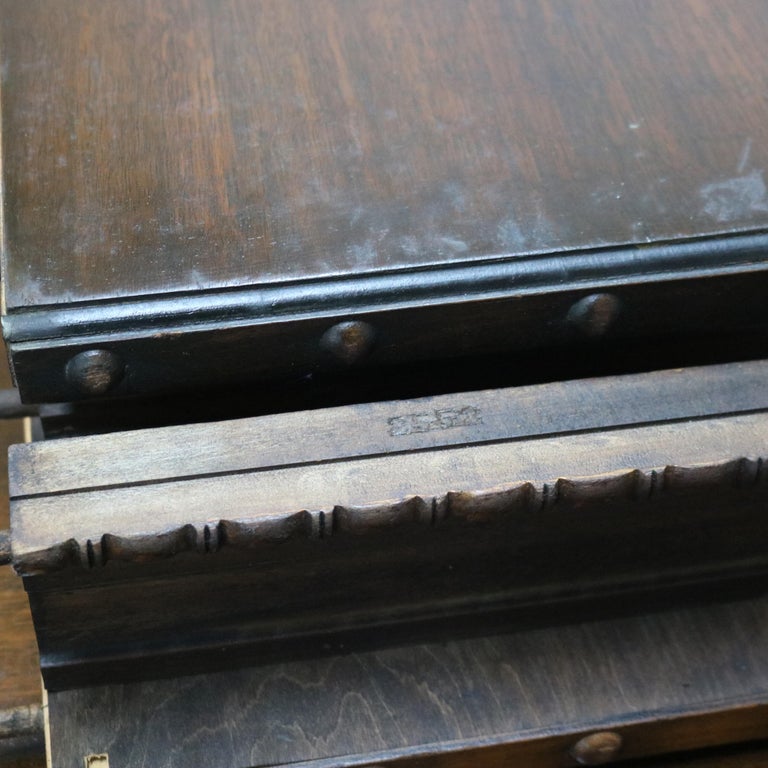 Antique Berkey And Gay Kittinger School Carved Walnut Trestle Table C1930